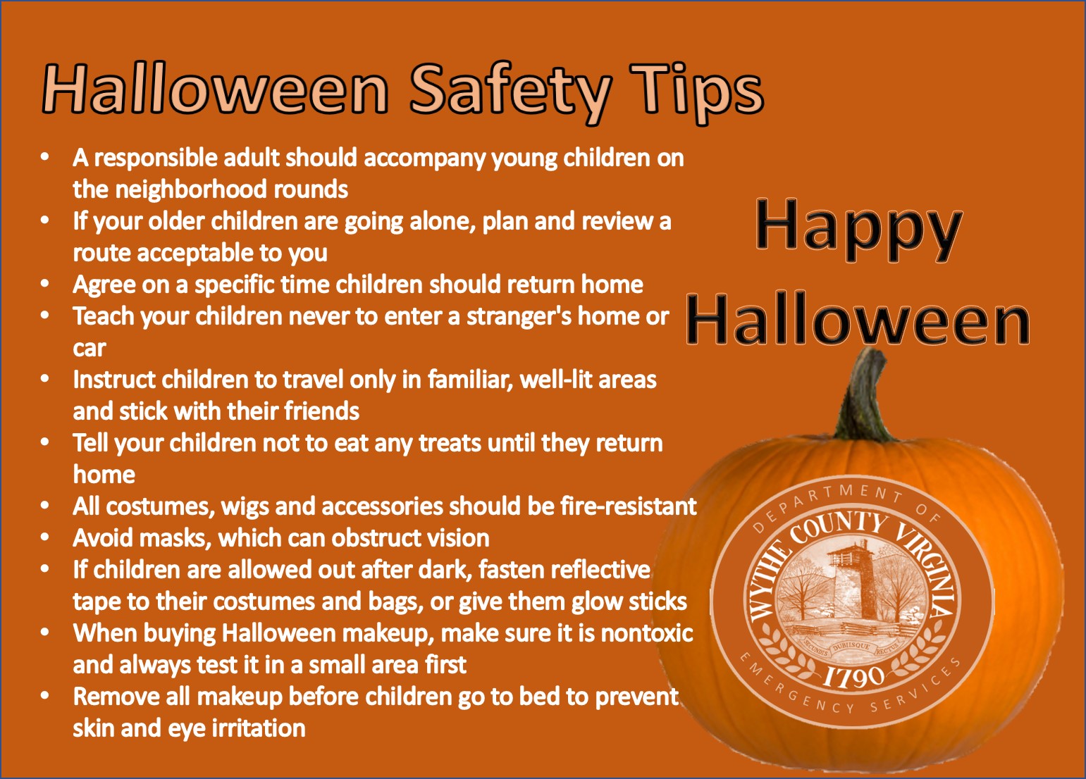 Halloween Safety Tips Wythe The News