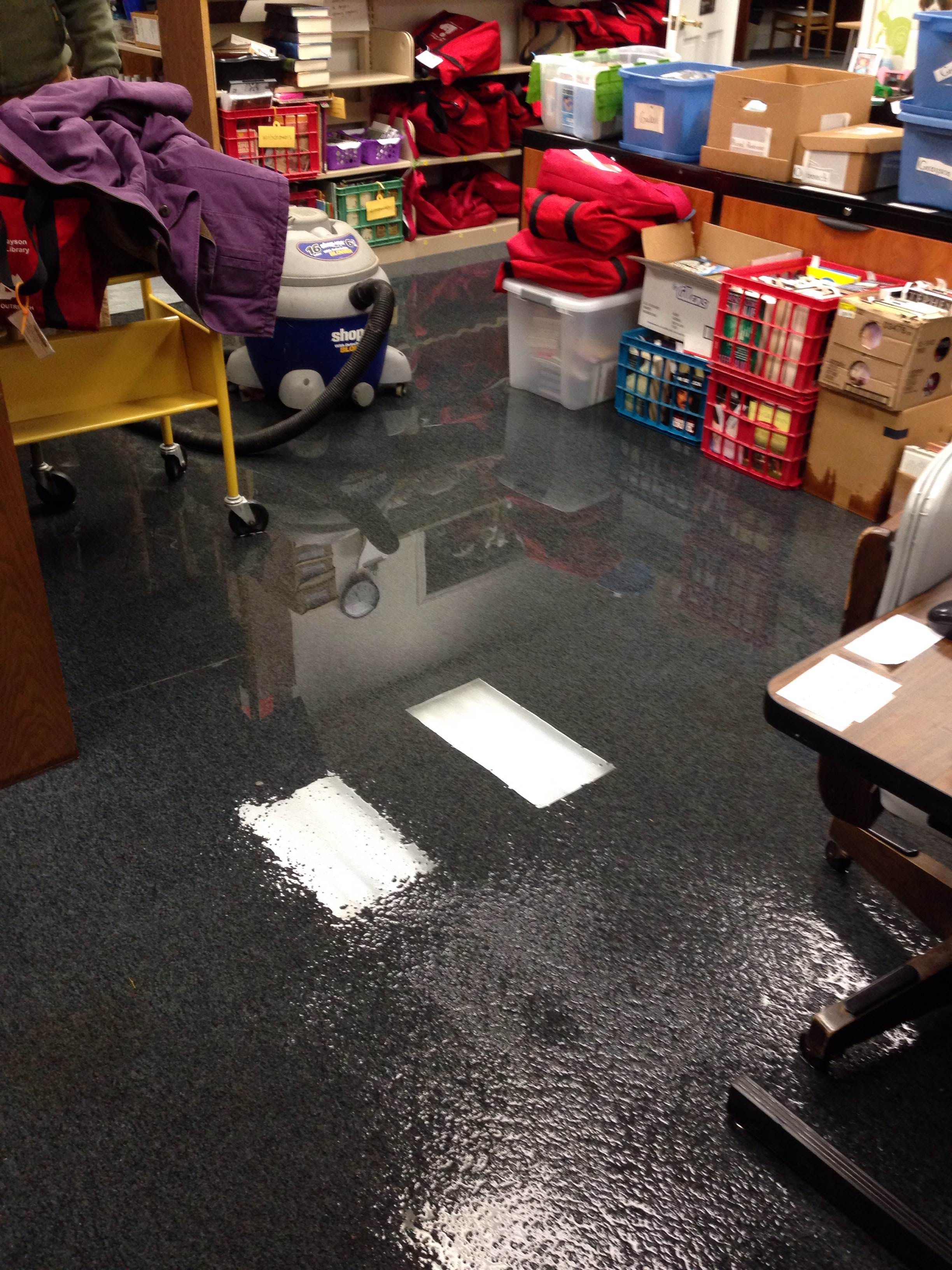WYTHE COUNTY PUBLIC LIBRARY FLOODED DUE TO BROKEN PIPES