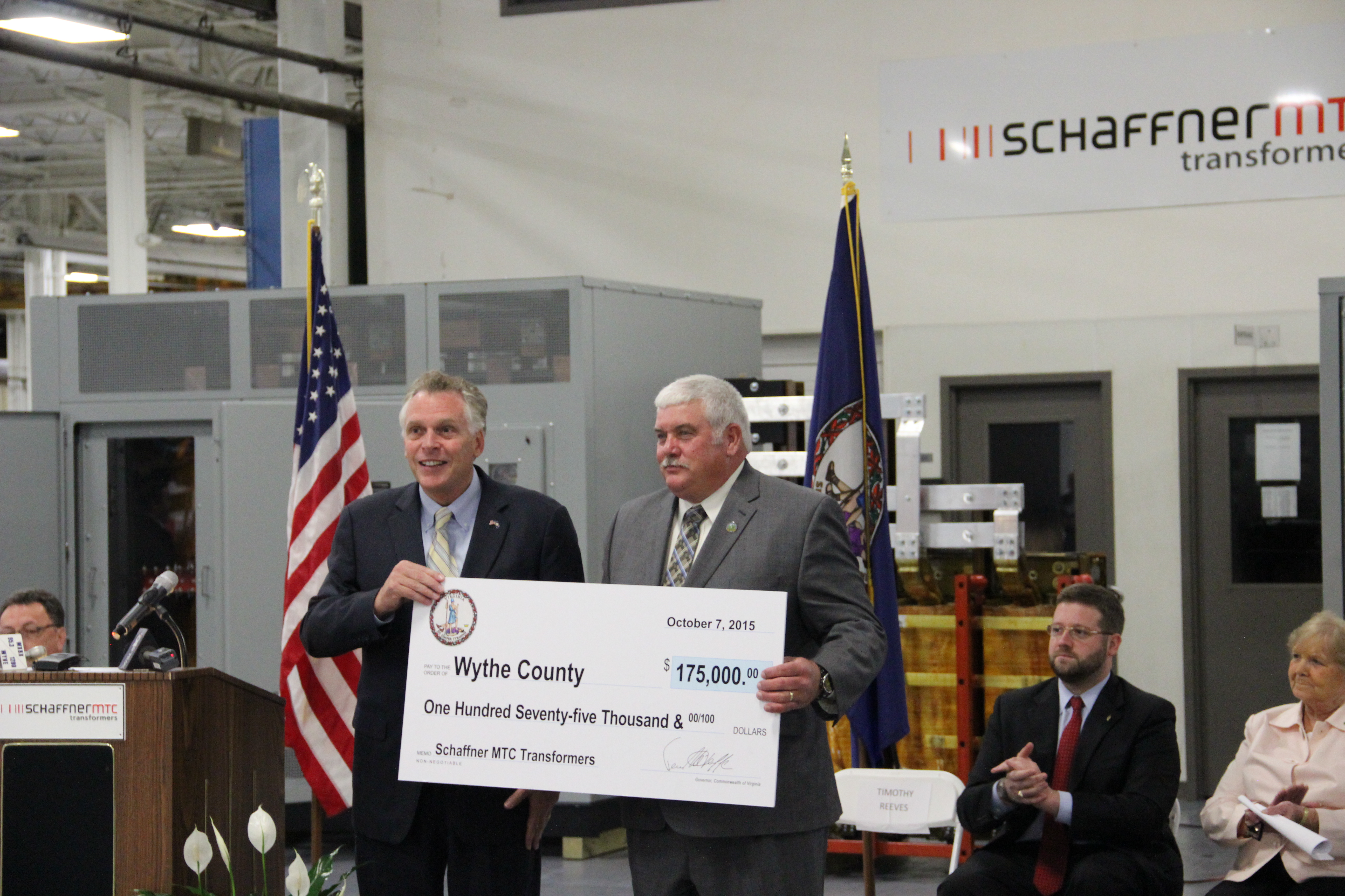 Governor McAuliffe Announces 79 New Jobs in Wythe County
